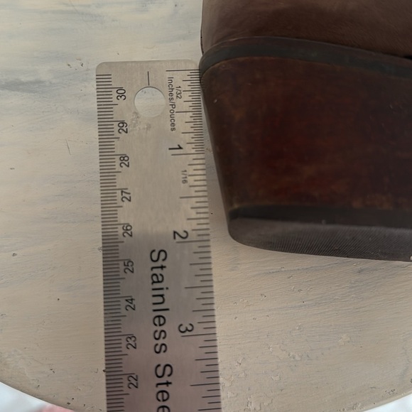 Naturalizer Brown Leather Size Zip Mid Calf Riding Boots Women 7 - Picture 10 of 15